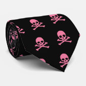 SImple Pink Skull und Crossbones Krawatte (Gerollt)