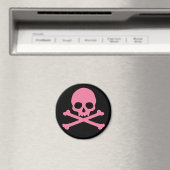 SImple Pink Skull und Crossbones Magnet (In Situ (Geschirrspüler))