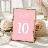 Simple Pink Table Numbers Sign Tischnummer