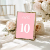 Simple Pink Table Numbers Sign Tischnummer