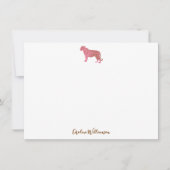 Simple Pink Tiger Script Personalized Stationery Mitteilungskarte (Vorderseite)