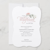 Simple pink Wildflower with elegant calligraphy Einladung (Vorderseite)