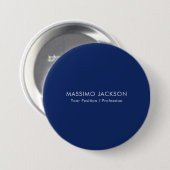 Simple Plain Minimalist Elegant Modern Blue Button (Vorne & Hinten)