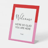 Simple Plain Red and Pink Welcome Sockelschild (Vorderseite)