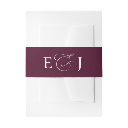 Simple Plain Solid Burgundy Wedding Einladungsbanderole (Vorderseite Beispiel)