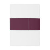 Simple Plain Solid Burgundy Wedding Einladungsbanderole (Rückseitenbeispiel)