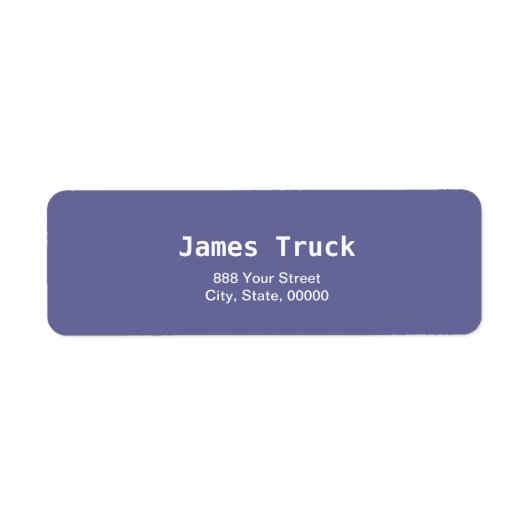 Simple Plate Blue Monochrom Return Address Labels (Vorne)