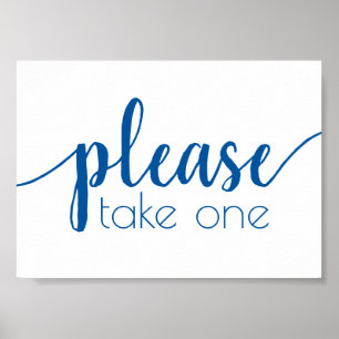 Simple Please Take One   French Blue Any Event Poster
