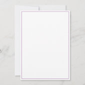 Simple Plum Purple Bow Thin Border No text Mitteilungskarte (Rückseite)