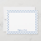 Simple Polka Dot Blue Personalisiert Thin Border Mitteilungskarte (Vorderseite)