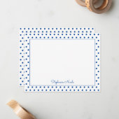 Simple Polka Dot Blue Personalisiert Thin Border Mitteilungskarte (Vorderseite/Rückseite Beispiel)