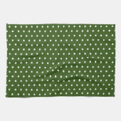 Simple Polka Dot Dark Forest Green und White Geschirrtuch (Horizontal)
