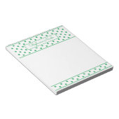 Simple Polka Dot Green Personalisiert Notizblock (angewinkelt)