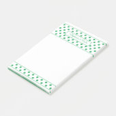 Simple Polka Dot Green Personalisiert Thin Border Post-it Klebezettel (angewinkelt)
