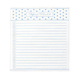 Simple Polka Dot Light Blue One Column Checklist Notizblock