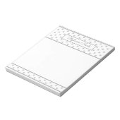 Simple Polka Dot Light Grau Personalisierte Grenze Notizblock (Rotiert)