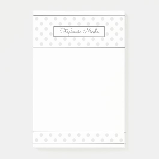 Simple Polka Dot Light Gray Personalisiert Post-it Klebezettel (Vorderseite)