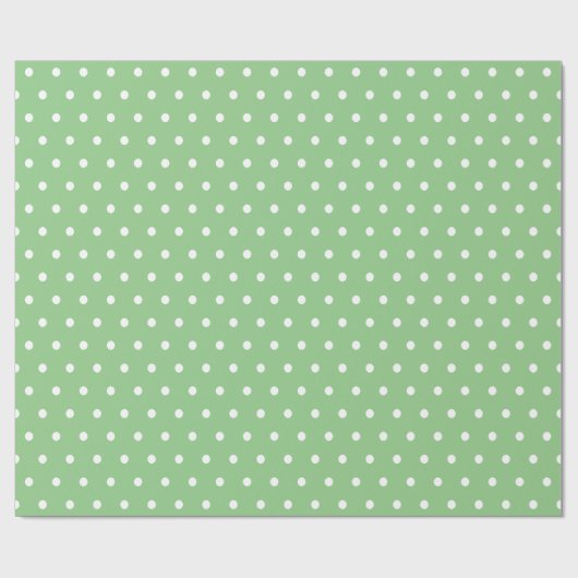 Simple Polka Dot Light Green und White Geschenkpapier (Flach)