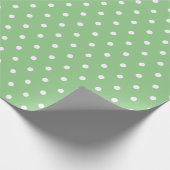 Simple Polka Dot Light Green und White Geschenkpapier (Ecke)