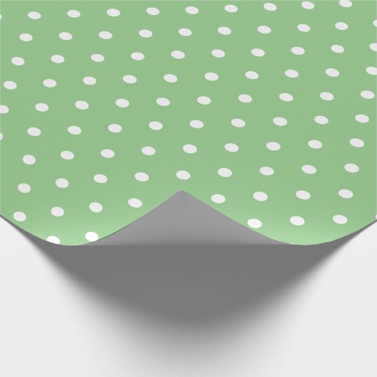 Simple Polka Dot Light Green und White Geschenkpapier (Ecke)