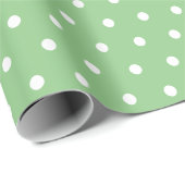 Simple Polka Dot Light Green und White Geschenkpapier (Rolleneckpunkt)