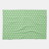 Simple Polka Dot Light Green und White Geschirrtuch (Horizontal)
