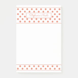 Simple Polka Dot Orange Personalisierte dünne Gren Post-it Klebezettel