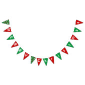 Simple Polka dot RED GREEN MERRY Weihnachts-Party Wimpelkette (Alle)