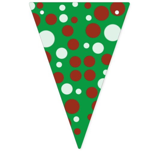 Simple Polka dot RED GREEN MERRY Weihnachts-Party Wimpelkette (Erste Fahne)