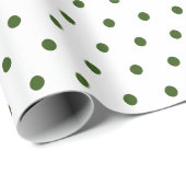 Simple Polka Dot White und Dunkelgrün Geschenkpapier (Rolleneckpunkt)