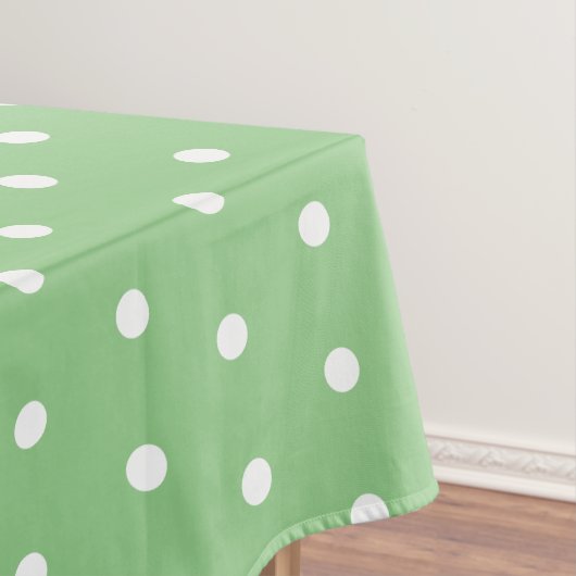Simple Polka Dots Light Green und White Tischdecke (Beispiel)