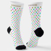 Simple Polka Dots Pattern Personalized White Socken (Gewinkelt)
