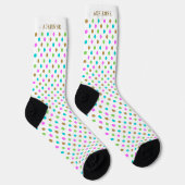 Simple Polka Dots Pattern Personalized White Socken (Rechts)