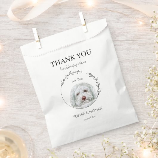 Simple Poodle Dog Wedding Danke Geschenktütchen (Ausgeschnitten)