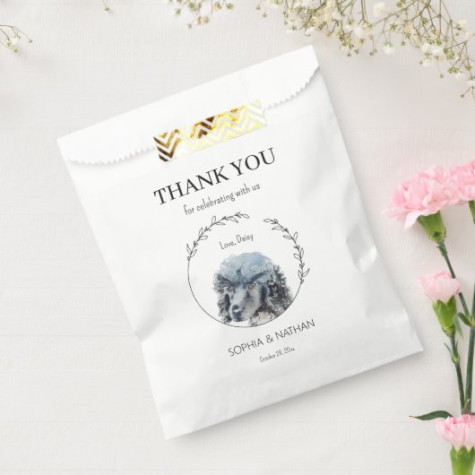 Simple Poodle Dog Wedding Danke Geschenktütchen (Versiegelt)