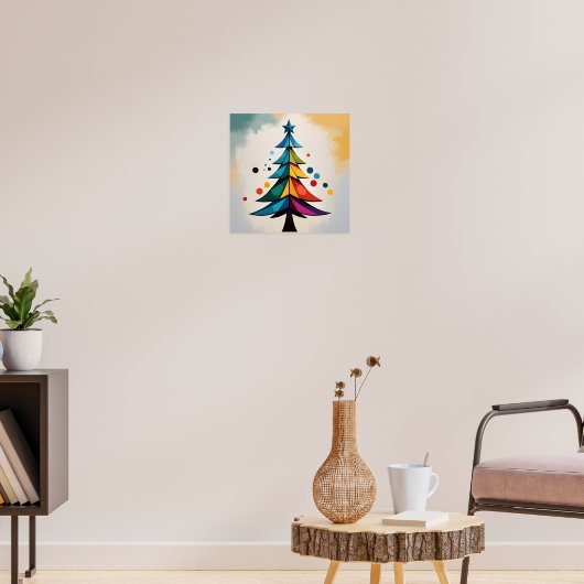 Simple Pop Art Geometric Christmas Tree and Circle Poster (Wohnzimmer 3)