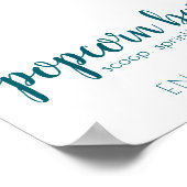 Simple Popcorn Bar | Aquamarines Aqua Any Event Si Poster (Ecke)