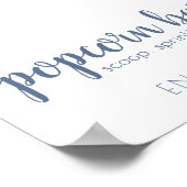 Simple Popcorn Bar | Dusty Blue Any Event Sign Poster (Ecke)