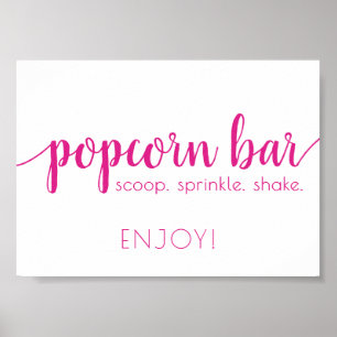 Simple Popcorn Bar Jedes Ereignis wird in Pink a Poster