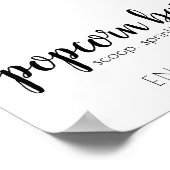 Simple Popcorn Bar | Schwarzes Skript Jedes Ereign Poster (Ecke)