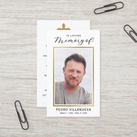 Simple Prayer Photo Sympathy Cards Visitenkarte (Vorderseite/Rückseite Beispiel)