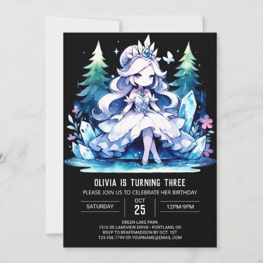 Simple Princess Birthday Einladung (Vorderseite)