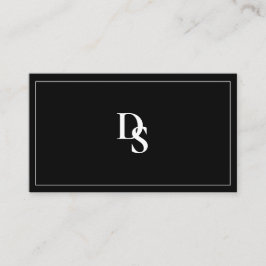 Simple Professional Black White Initials QR Code Visitenkarte