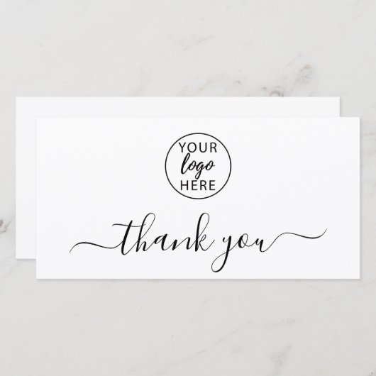 Simple Professional Business Logo Dankeskarte (Vorne/Hinten)