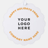 Simple Professional Christmas Tree Business Logo Ornament Karte (Rückseite)
