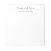 Simple Professional Custom Business Notes Notepad Notizblock (Vorderseite)