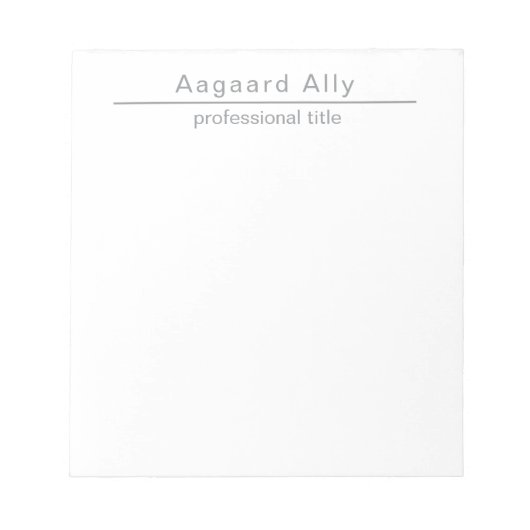 Simple Professional Custom Business Notes Notepad Notizblock (Vorderseite)