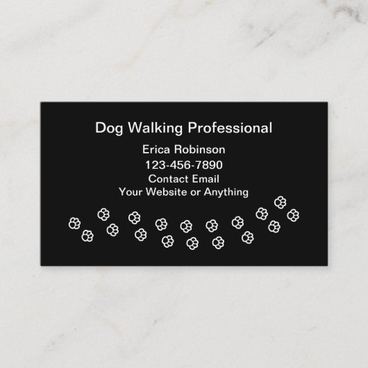 Simple Professional Dog Walking Business Cards Visitenkarte (Vorderseite)