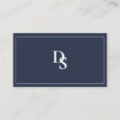 Simple Professional Dusty Blue Initials QR Code Visitenkarte (Vorderseite)