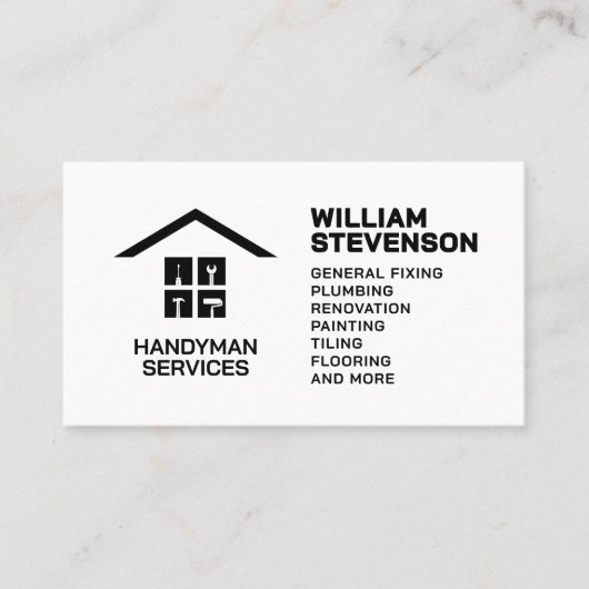 Simple professional handyman Business Card Visitenkarte (Vorderseite)